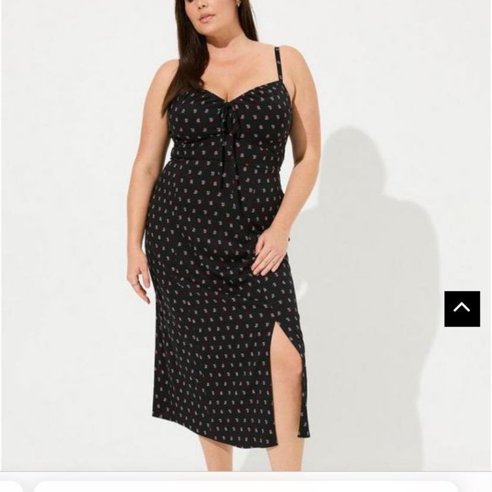 NWT Torrid Tea Length Stretch Challis Slit Dress SIZE 4